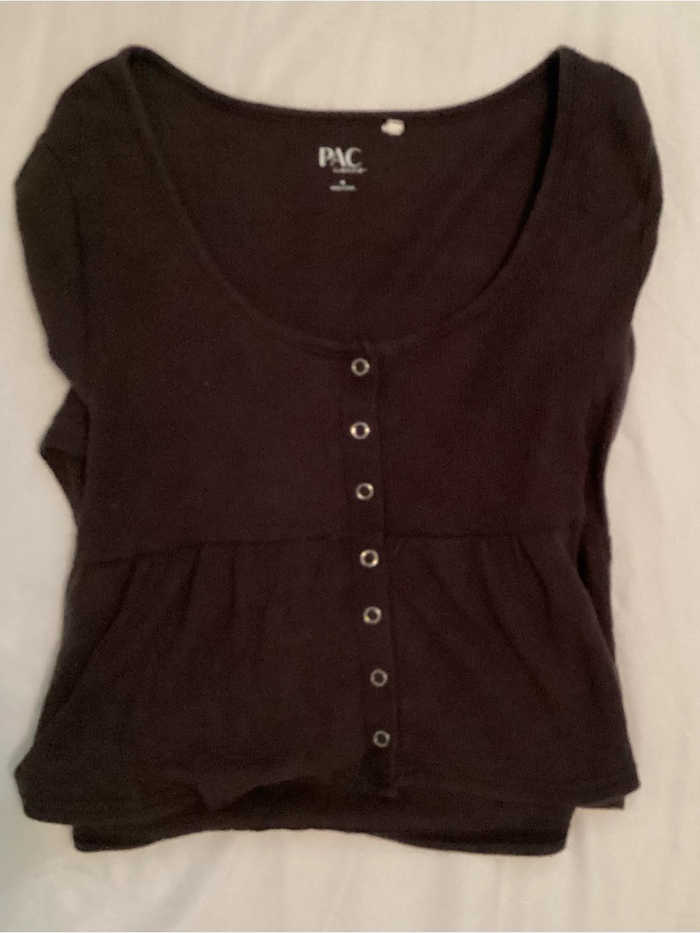 🌟3/$20🌟 PAC Cares Ladies Black Snap Front Top Size M